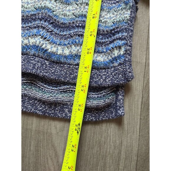J Jill Womens Blue & Green Wave Pattern Knit Sweater Pullover Size M - Picture 8 of 9